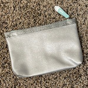 IPSY Makeup Bag Case Silver Sparkle Trim